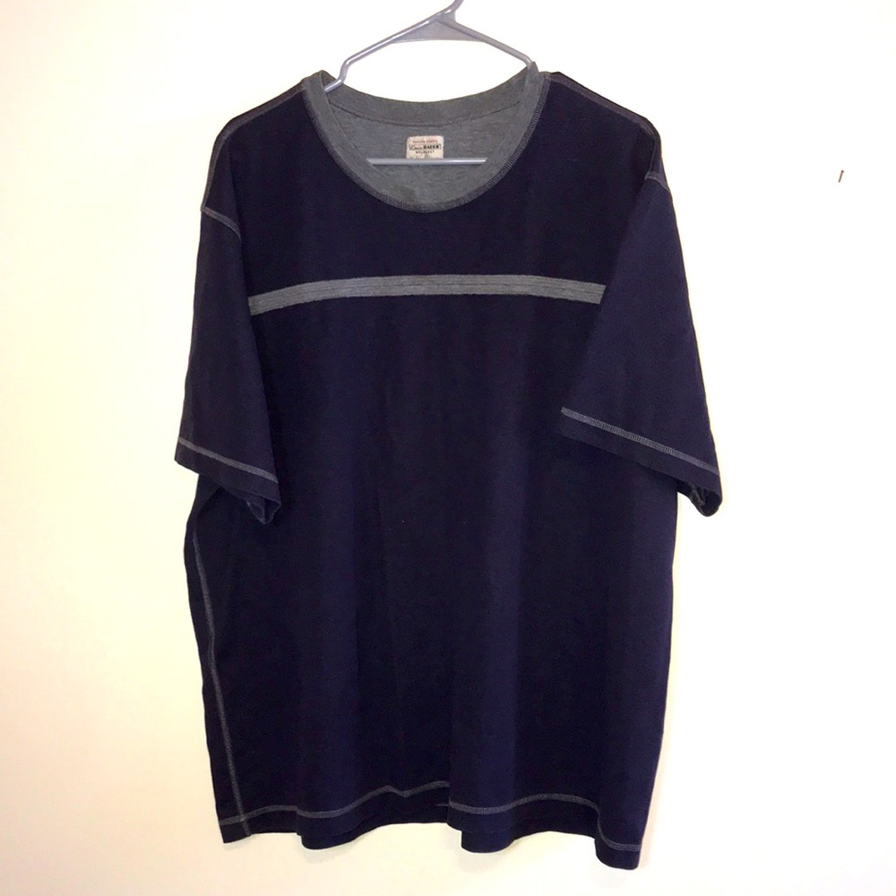 Eddie Bauer Jersey Knit navy and grey Short sleeve XL shirt